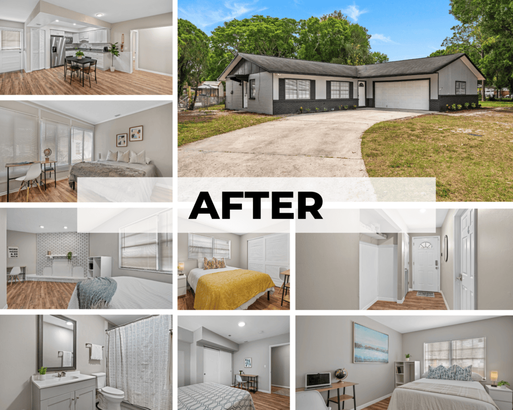 Image collage of a padspit investment property after rehab