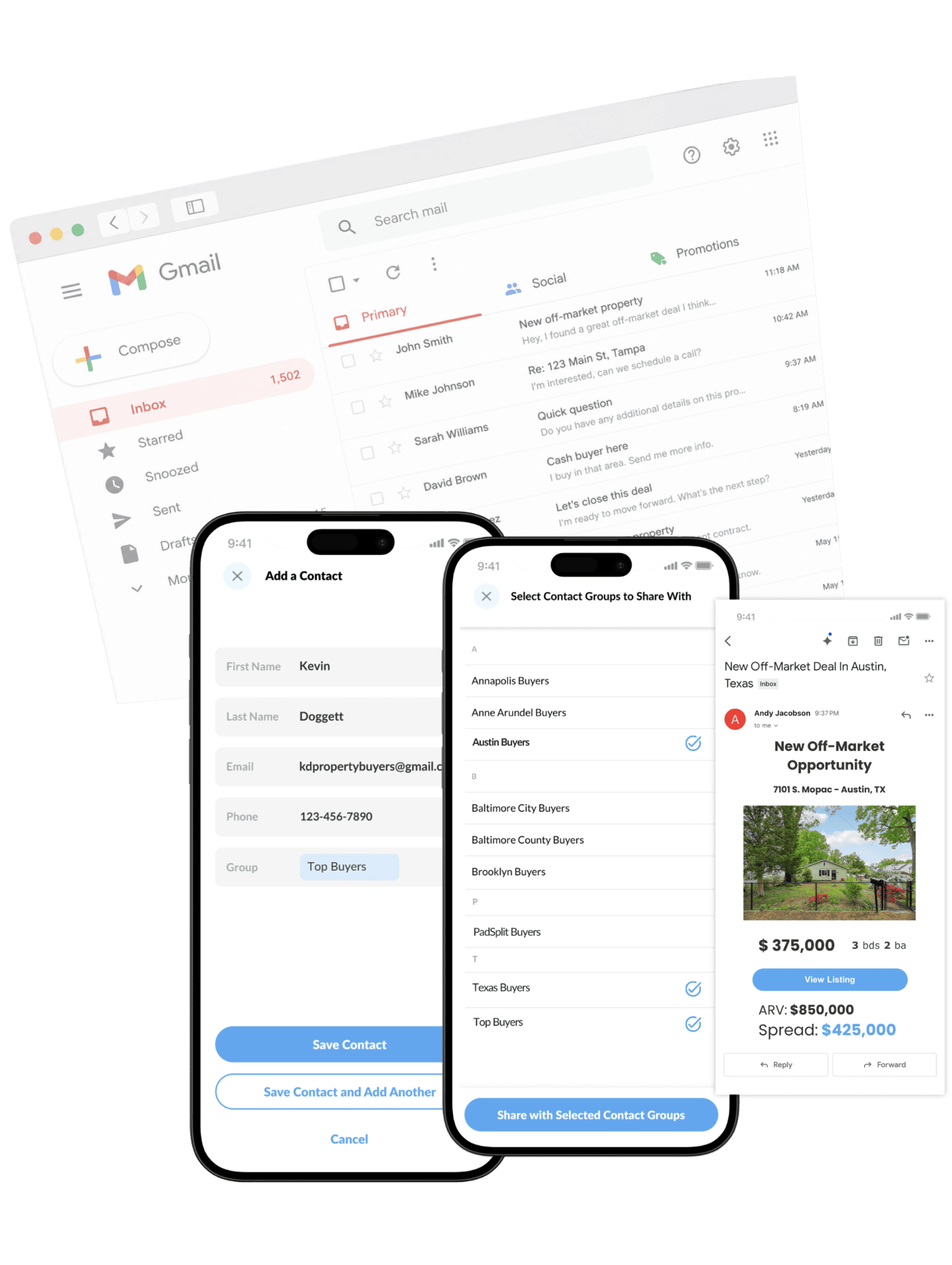 Wholster buyer contact groups and targeted email campaign tools